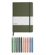 Lined Notebook Journal Ruled &amp; Lined Pages, Hardcover, A5 with 12 Gel Pens - $24.74