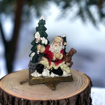 Vintage Holiday Lane Christmas Santa Stocking Holder Hanger reindeer trees - £15.54 GBP