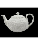 Wedgewood Countryware White Bone China Cabbage Leaf Teapot - $86.33