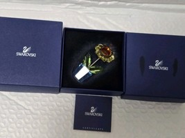 SWAROVSKI HAPPY FLOWER SUNFLOWER SMALL #663148 original box &amp; COA - $788.53 MXN