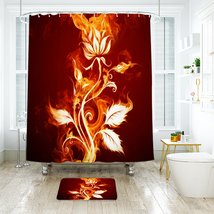 Flower Pattern 09 Shower Curtain Bath Mat Bathroom Waterproof Decorative - £17.56 GBP+