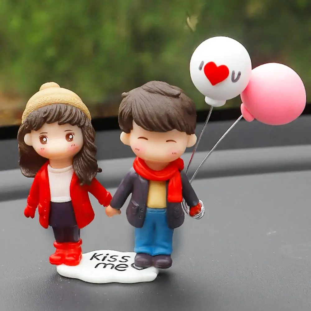 Anime Couples For Car Ornament Model Cute Kiss Balloon Figure Auto Interior - £8.91 GBP+