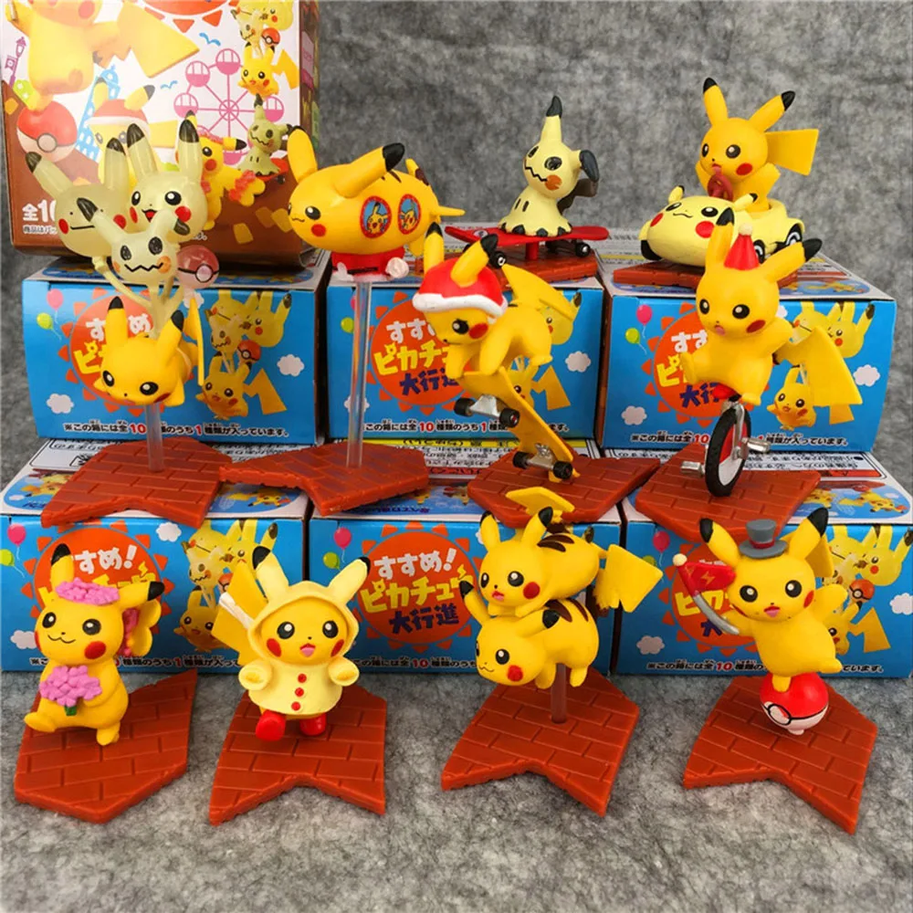 10pcs Anime Pokemon Pikachu Action Figures Doll Collection Model Figurines - £27.83 GBP