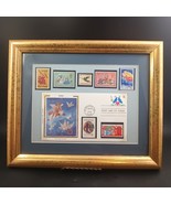 Stampix Framed 1st Day Issue, 8 Love Stamps, Cancelled 01-18-1990 Romanc... - $24.00