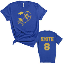 Custom Personalized Glitter Soccer Team Heart Design Unisex Soft Jersey ... - $23.95+