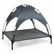 36&quot; Portable Elevated Dog Cot Outdoor Cooling Pet Bed W/ Removable Canopy Shade - £57.33 GBP