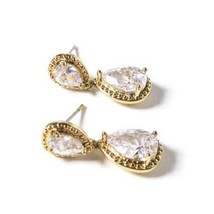 CZ, Wedding Earrings, Rhinestone Earrings, Wedding Jewelry, Bridal Accessor,y Br - £19.24 GBP