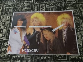 Poison Horizontal With Bret Michaels 21 1/2 X 30 3/4 Inches Vintage Poster! - £21.89 GBP