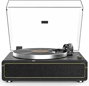 All-In-One Record Player Turntable With Built-In Speakers Vinyl Record P... - $444.99