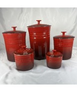 La Creuset Canister Set Of 5 With Lids. Red Ombré. Storage Jars - $338.42