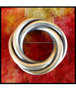 Large Hollow Tube Wreath Circle 925 Sterling Silver 2 1/2&quot; Pin Brooch 46... - €30,50 EUR