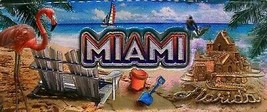 Miami Florida Foil Panoramic Fridge Magnet - £6.24 GBP