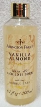 Abbington Park VANILLA ALMOND Bubble Bath Relaxing Child Born 6.7 oz/200... - $12.99