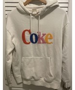 H &amp; M Graphic Off White Hoodie Raised Multicolor Coke Logo Size Small Women - $39.64 CAD