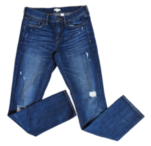 J. Crew Womens Medium Wash Distressed Denim Straight Leg Stretch Jeans S... - $14.84