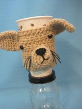 Little Chihuahua Puppy Dog Crochet Handmade Cup Cozy Holder Gifts by Bren - $34.96 CAD