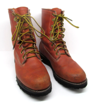 Chippewa Brown Leather Lace Up Vibram Sole Boots Mens Size 8.5 D - £61.98 GBP