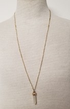 32&quot; White Quartz Dagger Stone Gold Colored Chain Necklace - £2.77 GBP