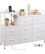 Wlive White Dresser Tv Stand For Bedroom With Charging Station And Open,... - $1,533.73 MXN