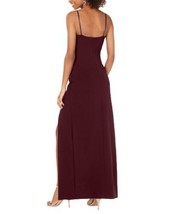 Emerald Sundae Juniors High-Slit Gown Size Large Color Maroon - £63.12 GBP
