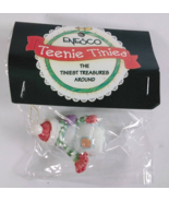 Vintage Enesco Teenie Tinies Christmas Snowman Mini Hanging Ornament 199... - £7.66 GBP