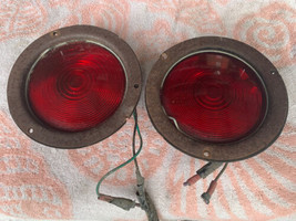 pair of RED RECESSED STOP &amp; TAIL LIGHTS 3 HOLE MOUNTING - $34.20