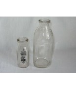 Vintage Glass Milk Bottle Boll&#39;s Half Pint &amp; Meadow Gold Quart Clear Emb... - £13.29 GBP