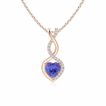 Authenticity Guarantee 
5MM Natural Tanzanite Infinity Heart Pendant with Dia... - £390.67 GBP