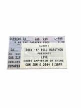 ROCK N ROLL MARATHON CONCERT TICKET STUB June 6 2004 LIVE - +LĪVE+ - £11.51 GBP