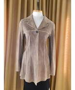 CHANEL Coat Deer Skin Suede Jacket Chanel Horn Button 38 - $1,465.10