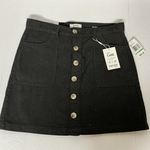 Kensie Black Corduroy Button Front Mini Skirt Women&#39;s Size 8/29 NWT Cute - $230.22 MXN
