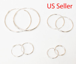 baby kid adult 925 sterling silver hoop earring 10 - 12 - 15 -  20 - 24 - 30 MM - £3.94 GBP
