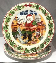 Santa work shop 8&quot; Christmas plate by Kate Williams for Global Design - £5.51 GBP