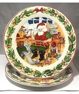 Santa work shop 8&quot; Christmas plate by Kate Williams for Global Design - £5.42 GBP