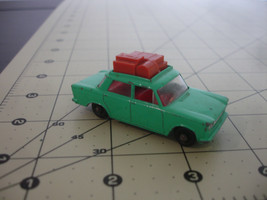 Old Vtg Matchbox Lesney Fiat 1500 Turquoise Diecast Toy Car Luggage Rack England - £23.85 GBP