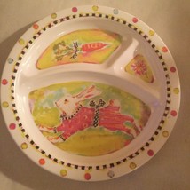 McKenzie Child plate bunny 3 divided section melamine 8.5 x 8.5 inch - $13.00