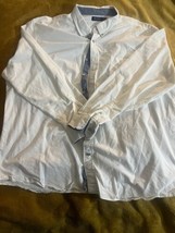 Nautica Shirt White Mens Size 3x Large Classic Fit Long Sleeve 100% Cotton - £18.36 GBP