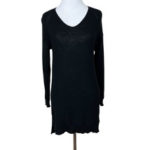 Eileen Fisher Sweater Womens Ps Black 100% Wool Tunic Knit V-Neck Small Petite - £27.86 GBP