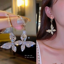 Cute gold color butterfly earring for women earring gifts jewelry premium luxury zircon thumb200