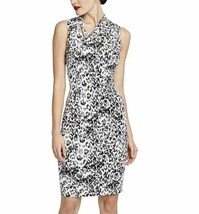 Rachel Roy Womens Small Gray White Leopard Print Sleeveless Sheath Fit Dress NEW - £20.72 GBP