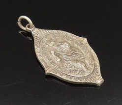 925 Silver - Vintage Antique Religious Saint Christopher Medal Pendant - PT21084 - £32.53 GBP