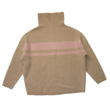 NWT J.Crew Cashmere Relaxed Turtleneck Sweater in Heather Camel Dune Stripe S/M - £103.91 GBP