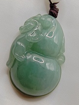 Icy Ice Green Natural Burma Jadeite Jade Gourd &amp; Beast Pendant # 59.50 carat # - £683.63 GBP