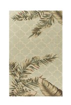 5&#39; X 8&#39; Sage Green Hand Tufted Tropical Quatrefoil Indoor Area Rug - £261.65 GBP+