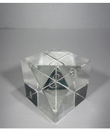 Steuben Signed Prism Crystal Cube Paperweight 1991  Engraved 3”x3” Gorge... - £75.52 GBP