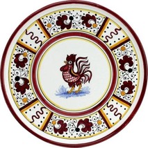 Pizza Plate Orvieto Rooster Deruta Majolica Red Ceramic Dishwasher Safe - £100.75 GBP