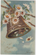 A Joyful Easter Postcard 1912 Bell Daisy Daisies Flowers - £2.35 GBP