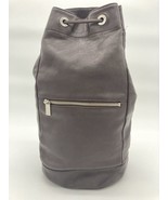 Calvin Klein Brown Soft Leather Backpack Purse Cinch Top Zippered pockets - $22.76