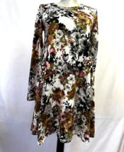 PINC Floral Long Sleeve Tunic Sweater Dress womens Size M - £10.47 GBP