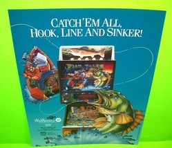 Fish Tales Pinball FLYER Original Unused 1992 Sports Fishing Game Vintage Retro  - £20.59 GBP